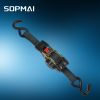 Retractable Ratchet straps, SecureTle-Downs with Rubber-Coated SteelHandles,S-Hooks & DurableHardware, for Motorcycle, Jetskl,kayakBreaking strength