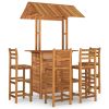 5 Piece Patio Bar Set Solid Wood Acacia